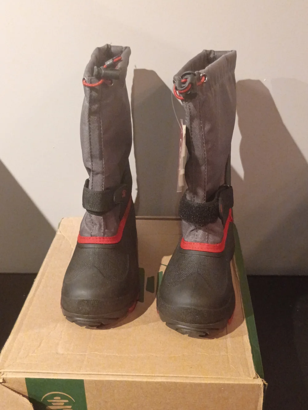 Kamik Waterproof Kids Winter Boot in Gray & Red
